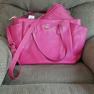 Authentic Coach leather diaper/baby bag.  NWT